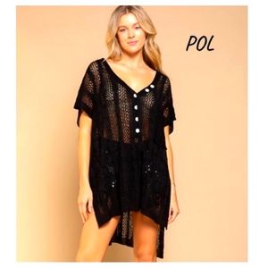 POL Fishnet Cable Sweater Tunic